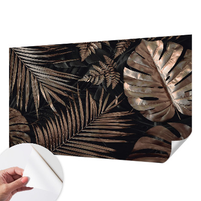 Papel mural con patrón decorativo con motivo de hojas exóticas