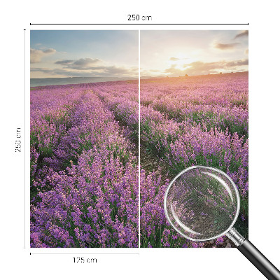 Mural de pared con estampado hermoso con motivo de campos de lavanda
