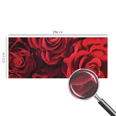 Papel mural texturado decorativo con estampado de rosas rojas