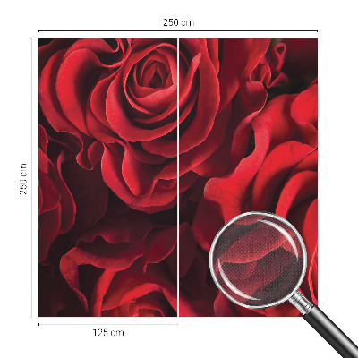 Papel mural texturado decorativo con estampado de rosas rojas