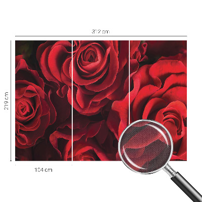 Papel mural texturado decorativo con estampado de rosas rojas