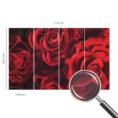 Papel mural texturado decorativo rosas rojas