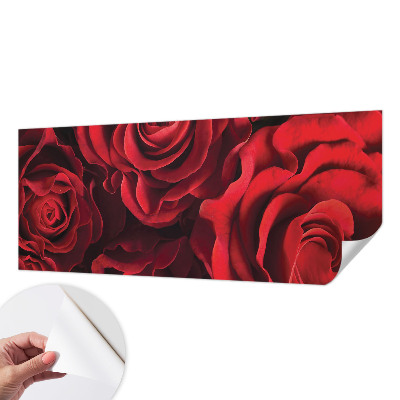 Papel mural texturado decorativo con estampado de rosas rojas