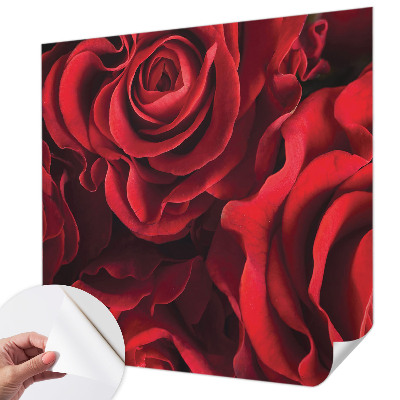 Papel mural texturado decorativo con estampado de rosas rojas