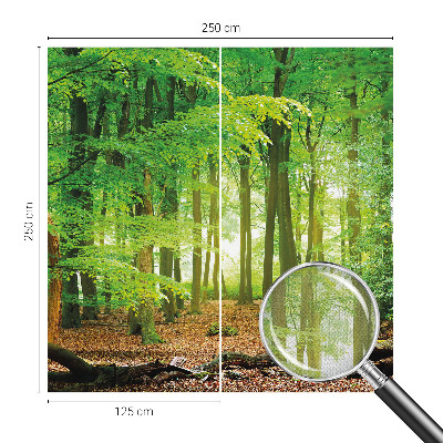 Fotomural decorativo para cabecero de cama con diseño de bosque verde