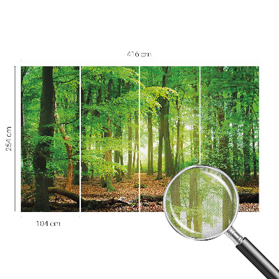 Fotomural decorativo para cabecero de cama con diseño de bosque verde