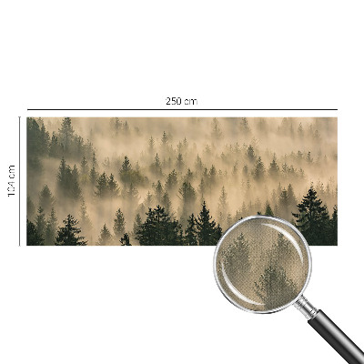 Mural de pared con estampado hermoso con motivo de niebla en un bosque