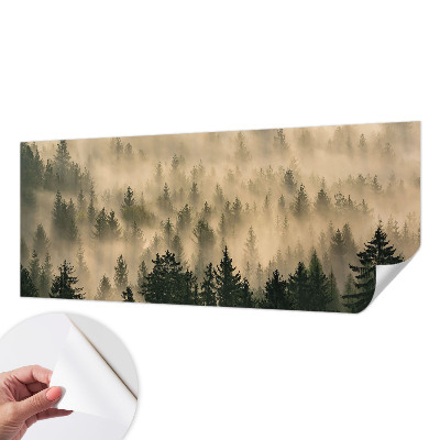 Mural de pared con estampado hermoso con motivo de niebla en un bosque