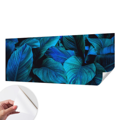 Papel mural texturado decorativo hojas azules