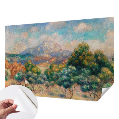 Papel mural texturado decorativo con motivo de paisaje de montaña