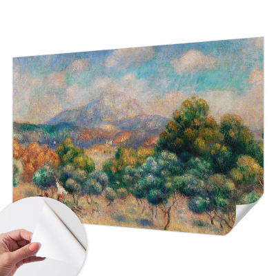 Papel mural texturado decorativo con motivo de paisaje de montaña