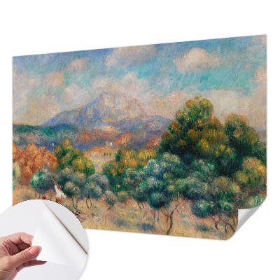 Papel mural texturado decorativo con motivo de paisaje de montaña