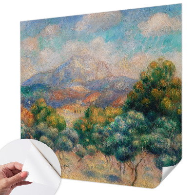 Papel mural texturado decorativo con motivo de paisaje de montaña