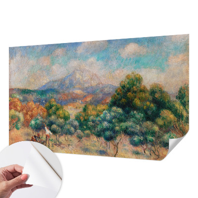 Papel mural texturado decorativo con motivo de paisaje de montaña