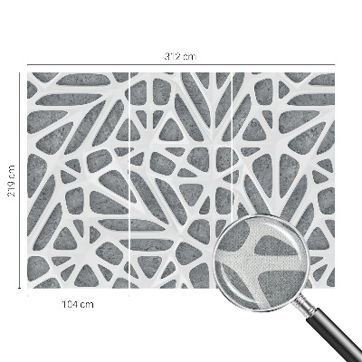 Fotomural decorativo para cabecero de cama con un diseño de red geométrica
