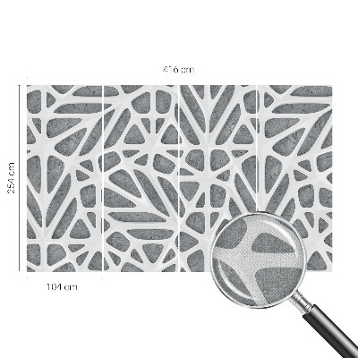 Fotomural decorativo para cabecero de cama con un diseño de red geométrica