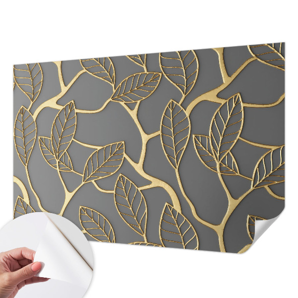 Papel mural texturado decorativo con hojas elegantes como motivo