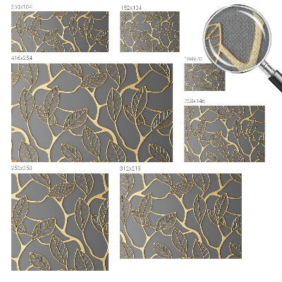 Papel mural texturado decorativo Hojas elegantes