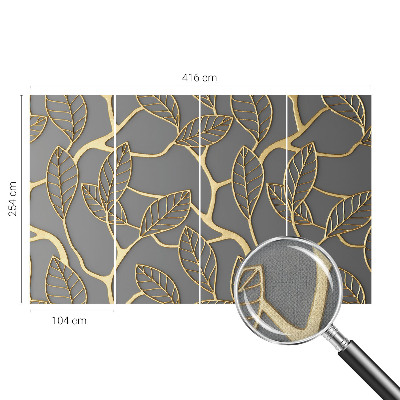 Papel mural texturado decorativo Hojas elegantes