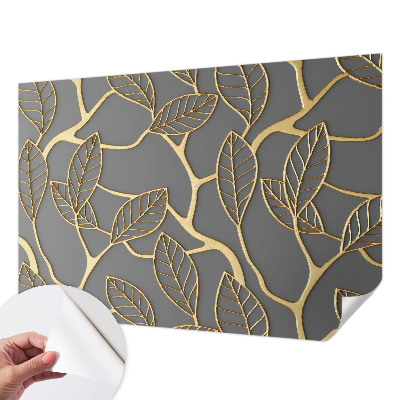 Papel mural texturado decorativo con hojas elegantes como motivo