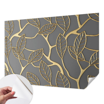 Papel mural texturado decorativo con hojas elegantes como motivo