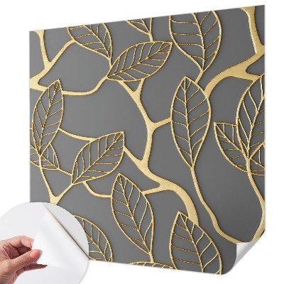 Papel mural texturado decorativo con hojas elegantes como motivo