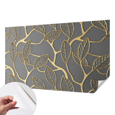Papel mural texturado decorativo con hojas elegantes como motivo
