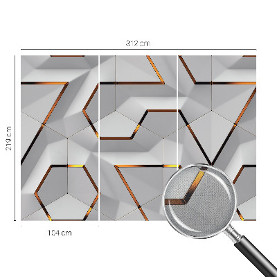 Papel mural con patrón decorativo con patrones tridimensionales