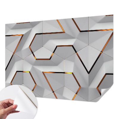 Papel mural con patrón decorativo con patrones tridimensionales
