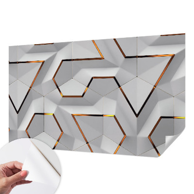 Papel mural con patrón decorativo con patrones tridimensionales