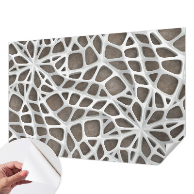 Papel mural texturado decorativo con diseño de red geométrica