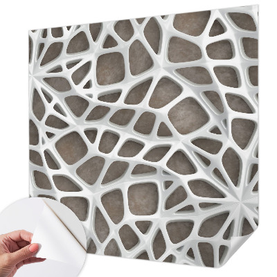 Papel mural texturado decorativo con diseño de red geométrica