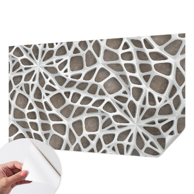 Papel mural texturado decorativo con diseño de red geométrica