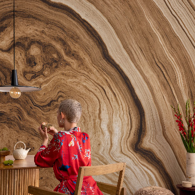 Papel mural con patrón decorativo veta de madera