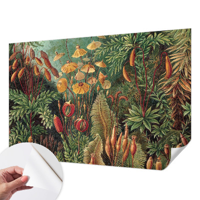 Papel mural texturado decorativo con diseño de jardín exótico