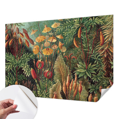 Papel mural texturado decorativo con diseño de jardín exótico