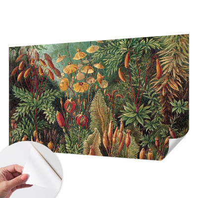 Papel mural texturado decorativo con diseño de jardín exótico