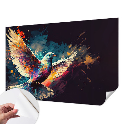 Fotomural decorativo para cabecero de cama con un pájaro colorido como motivo