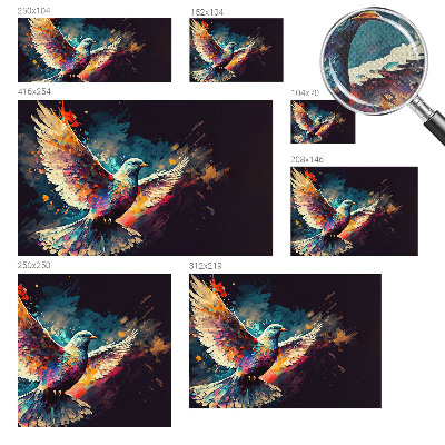 Fotomural decorativo para cabecero de cama con un pájaro colorido como motivo
