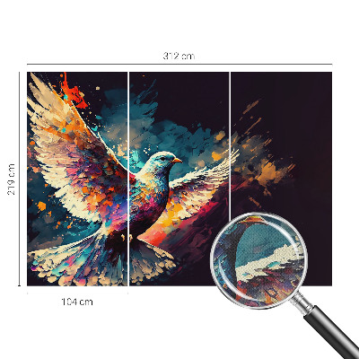 Fotomural decorativo para cabecero de cama con un pájaro colorido como motivo
