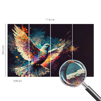 Fotomural decorativo para cabecero de cama con un pájaro colorido como motivo