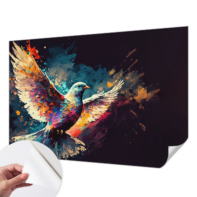 Fotomural decorativo para cabecero de cama con un pájaro colorido como motivo