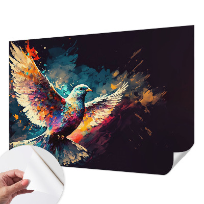 Fotomural decorativo para cabecero de cama con un pájaro colorido como motivo