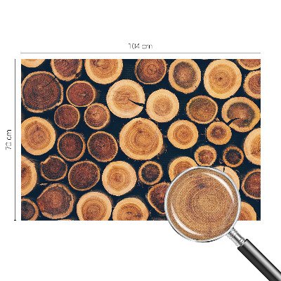 Papel mural con patrón decorativo círculos de madera