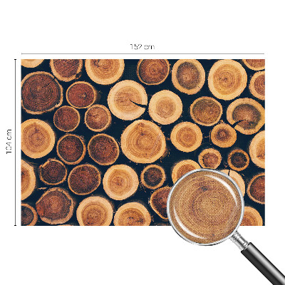 Papel mural con patrón decorativo círculos de madera