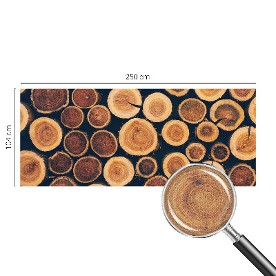 Papel mural con patrón decorativo círculos de madera
