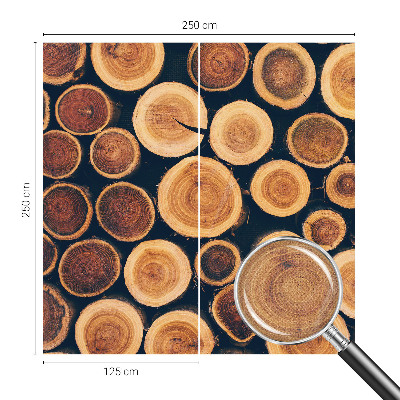 Papel mural con patrón decorativo círculos de madera