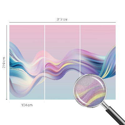 Papel mural texturado decorativo con diseño de olas coloridas