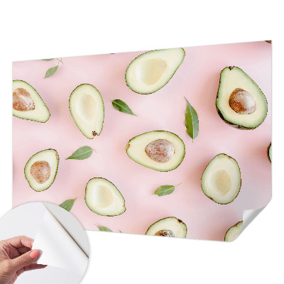 Papel mural con patrón decorativo con motivo de aguacate