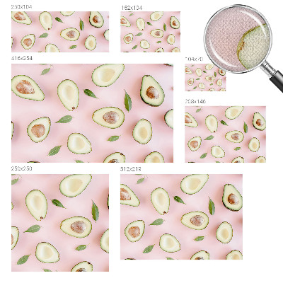 Papel mural con patrón decorativo con motivo de aguacate